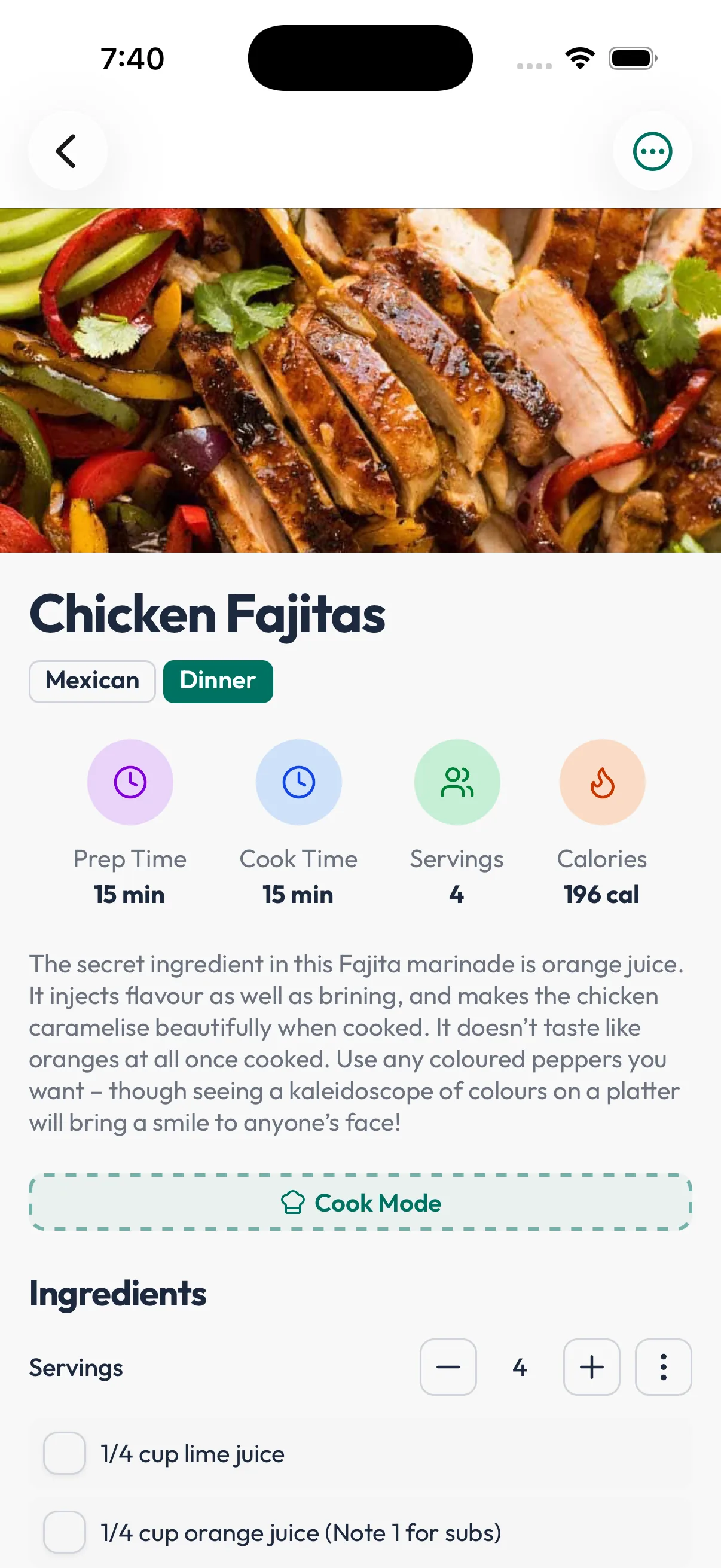 Recipe with ingredients and steps in Preppery